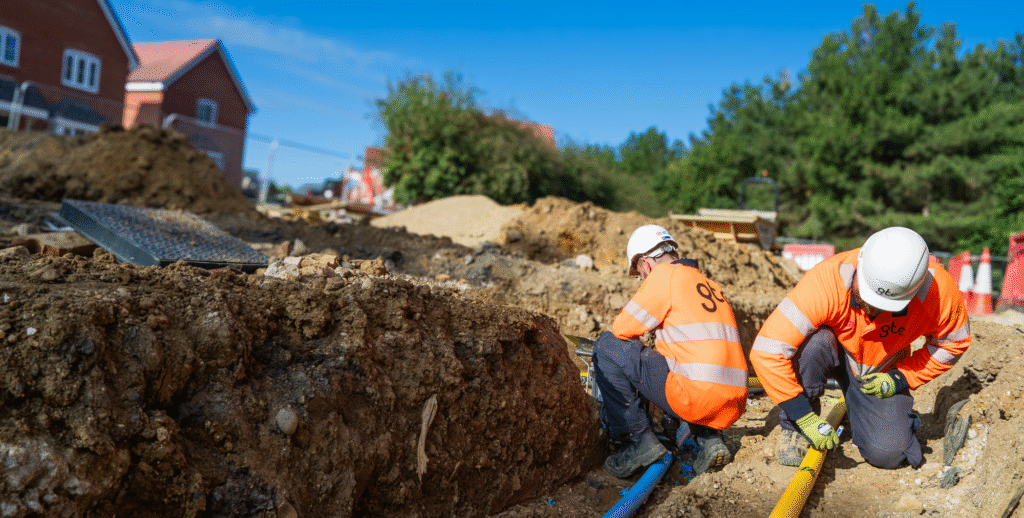 GTC workers wok on utilities for the housebuilder Bellway Homes